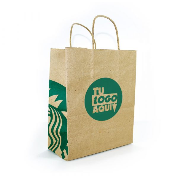 bolsa kraft con logo en imprenta garcia lima perú