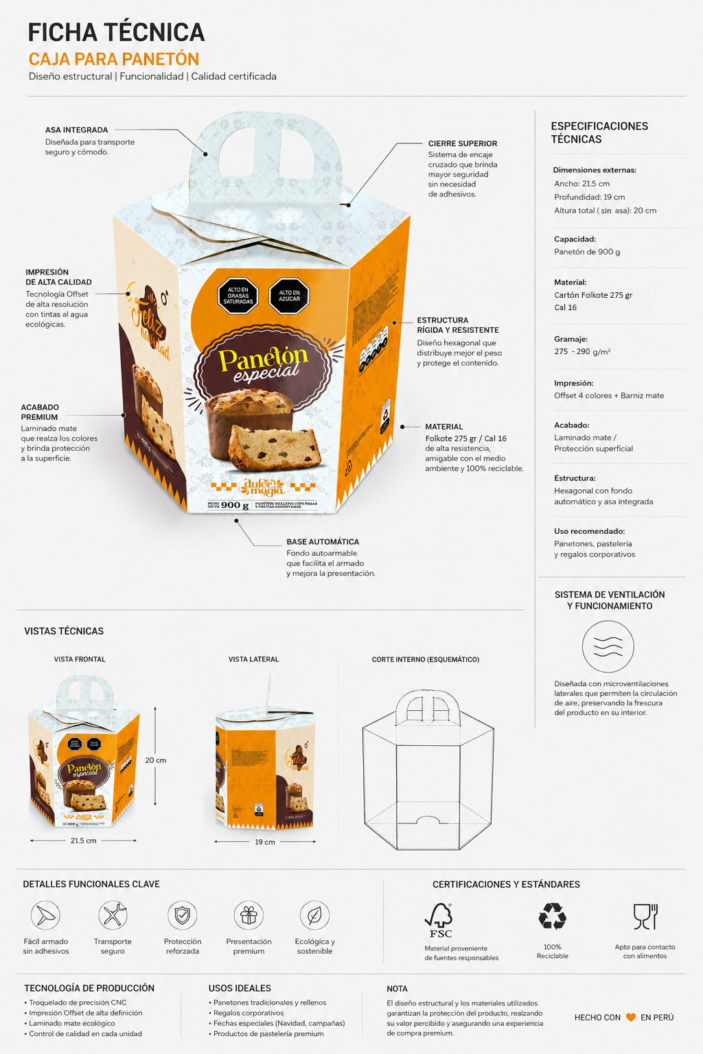 caja paneton hexagonal imprenta grafica garcia lima peru