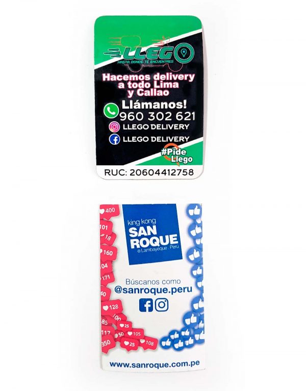 Imantado publicitario Imprenta Gráfica Garcia Lima Perú